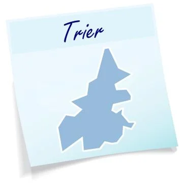 Map of trier as sticky note Stock Illustration