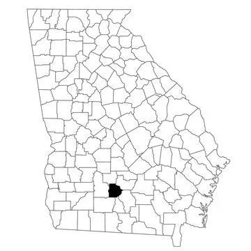 Map of trift County in Georgia state on white background. single County map.. Stock Illustration