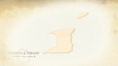 Map of Trinidad and Tobago Stock Footage 247463877