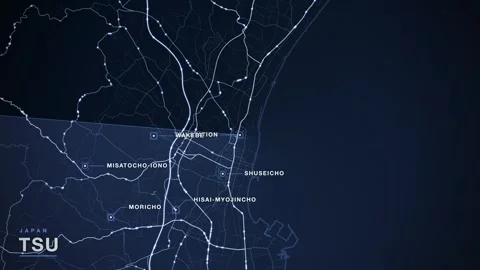 Map of Tsu Stock Footage 340997613