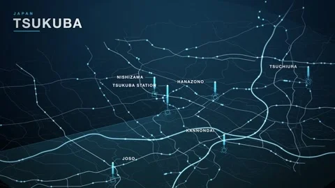 Map of Tsukuba Stock Footage 341043571