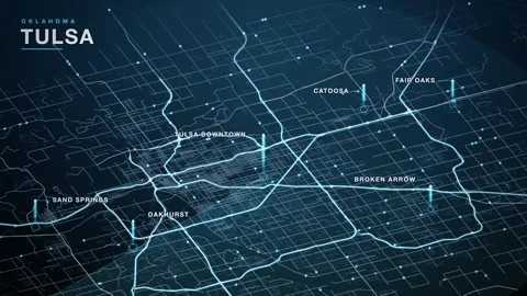 Map of Tulsa Stock Footage 340893005