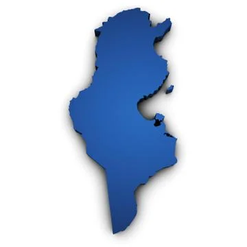 Map of tunisia 3d shape Stock Illustration