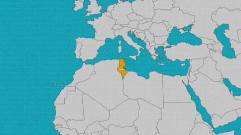 Map of Tunisia Video stock 295284355