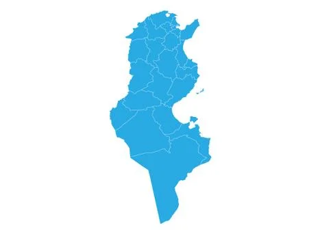 Map of tunisia. High detailed vector map - tunisia. Stock Illustration