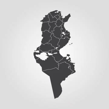Map of Tunisia Stock Illustration