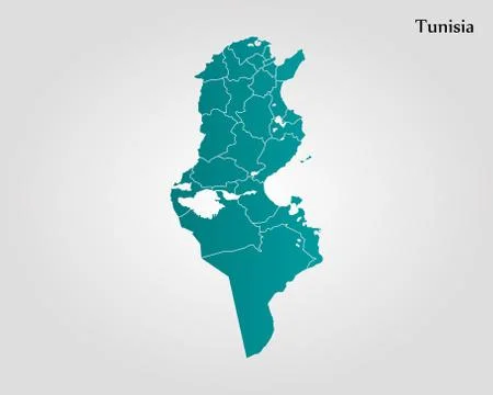 Map of Tunisia Stock Illustration