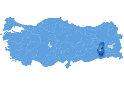 Map of Turkey, Batman Stock Illustration