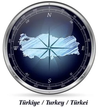 Map of turkey with borders Stock Illustration