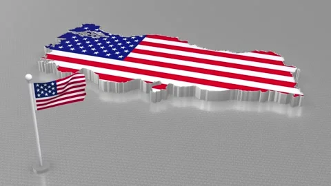 The map of the Turkey is designed with the theme of the American Flag. Video stock 197644393