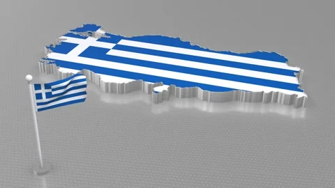 The map of the Turkey is designed with the theme of the Greece Flag. Stock Footage 203230841