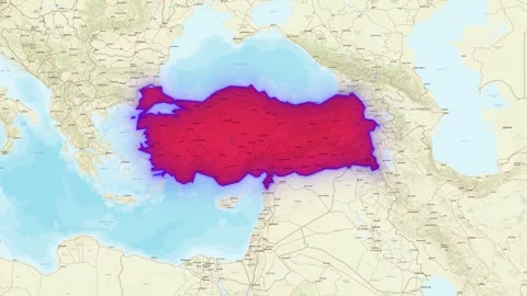 Map of Turkey Stock Footage 252363814