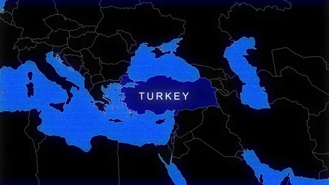 Map Of Turkey Stock Footage 294578313