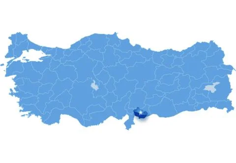 Map of Turkey, Kilis Stock Illustration