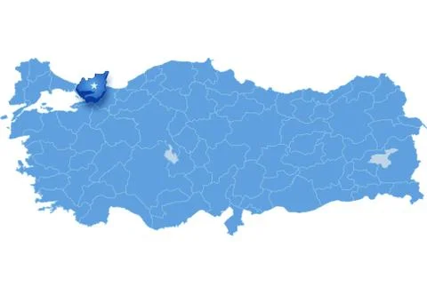 Map of Turkey, Kocaeli Stock Illustration