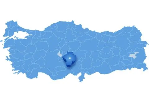 Map of Turkey, Nigde Illustrazione stock