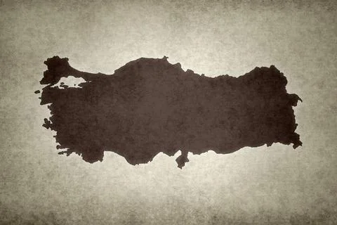 Map of Turkey on a paper Stock Illustration