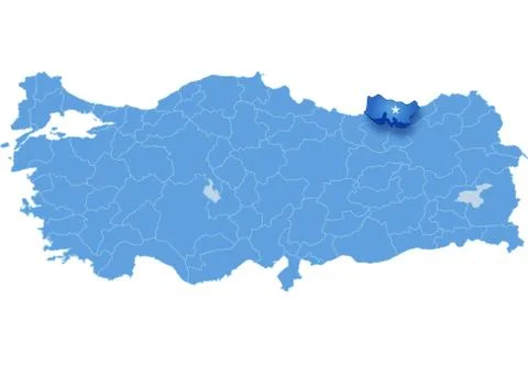 Map of Turkey, Trabzon Stock Illustration