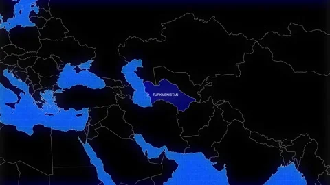 Map Of Turkmenistan Stock Footage 294576370
