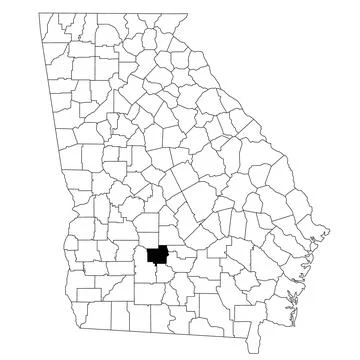 Map of Turner County in Georgia state on white background. single County ma.. Stock Illustration