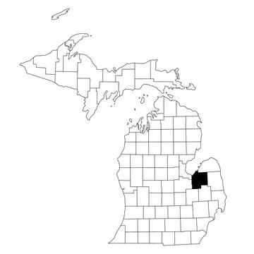 Map of tuscola County in Michigan state on white background. single County .. Stock Illustration