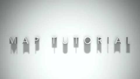 Map tutorial 3D title animation white text on a white background Stock Footage 298898705