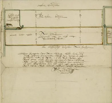 Map of two plots of land, located on the Lageweidschedijk in Utrecht, draw... Fotos de archivo