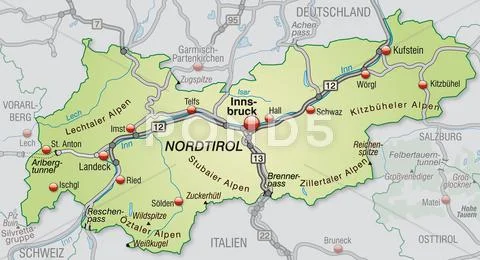 Map of tyrol Stock Illustration
