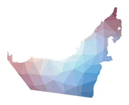 Map of UAE. Low poly illustration of the country. Geometric design with str.. イラスト素材