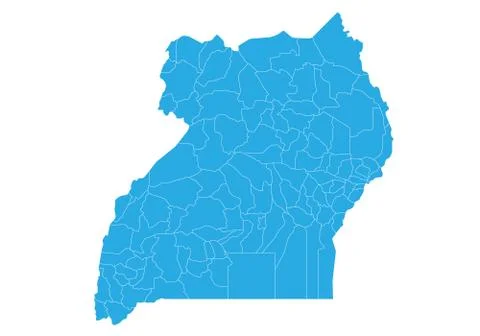 Map of uganda. High detailed vector map - uganda. Stock Illustration
