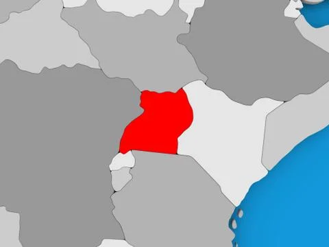 Map of Uganda Stock Illustration