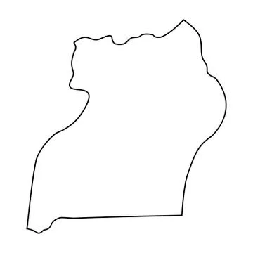 Map of Uganda - outline Stock Illustration