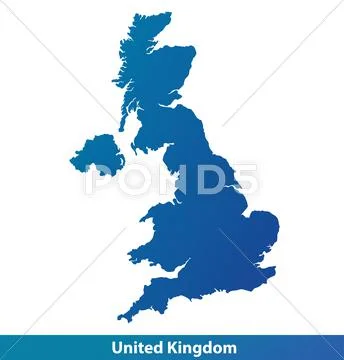 Map of UK United Kingdom Stock Illustration