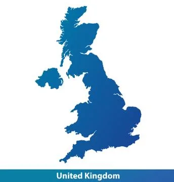 Map of UK United Kingdom Stock Illustration