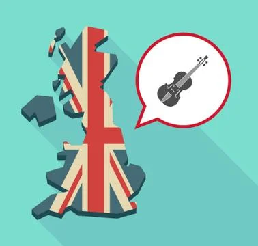 Map of UK with  a violin イラスト素材