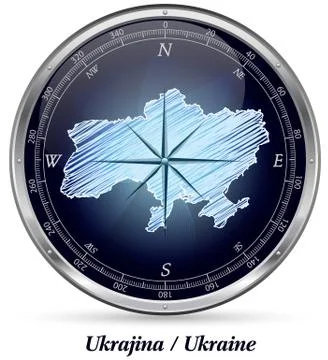 Map of ukraine with borders Stock Illustration