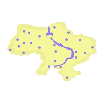 The map of Ukraine, illustration Stock Illustration