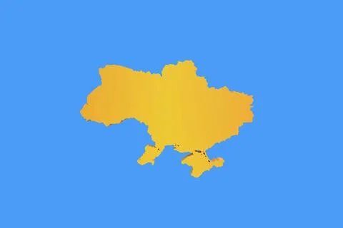 Map of Ukraine isolated on blue background with copy space Stock-Illustration