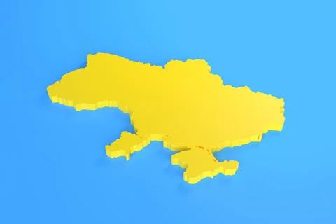 Map of Ukraine isolated on blue background with copy space Stock Illustration