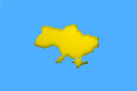 Map of Ukraine isolated on blue background with copy space Stock Illustration