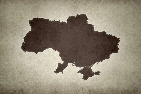 Map of Ukraine printed on a paper Stock Illustration