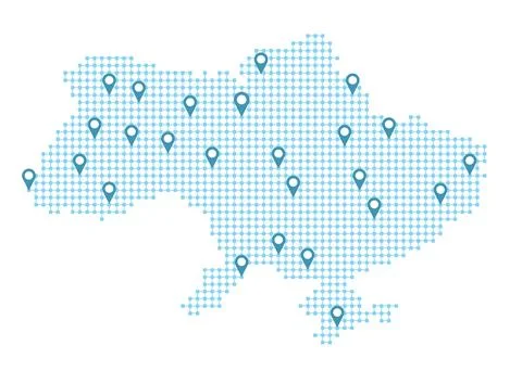Map of Ukraine - vector template of an international world map Stock Illustration