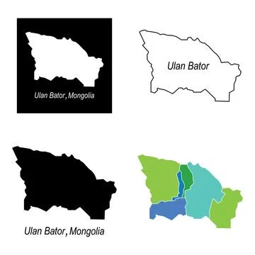 Map of Ulaanbaatar, Mongolia Stock Illustration