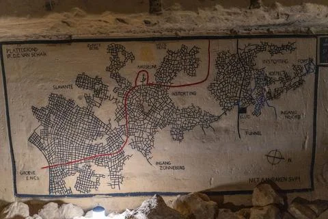 Map of the underground cave network in Maastricht Stock Illustration