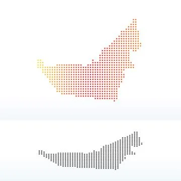 Map of United Arab Emirates with Dot Pattern Stock Illustration
