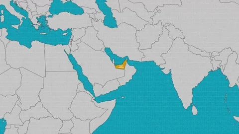Map of United Arab Emirates Stock Footage 295284682