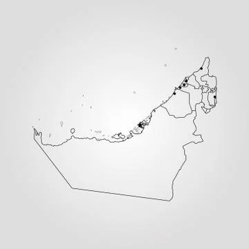 Map of United Arab Emirates Stock Illustration
