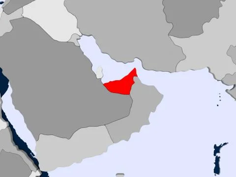 Map of United Arab Emirates Stock Illustration