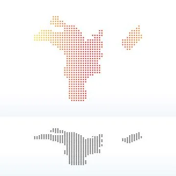 Map of United Arab Emirates, Sharjah Emirate with Dot Pattern イラスト素材