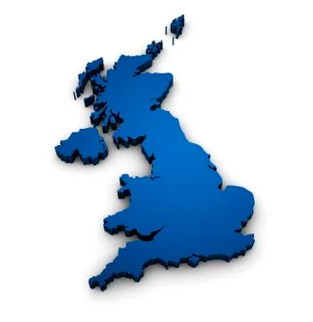 Map of united kingdom 3d shape Stock Illustration
